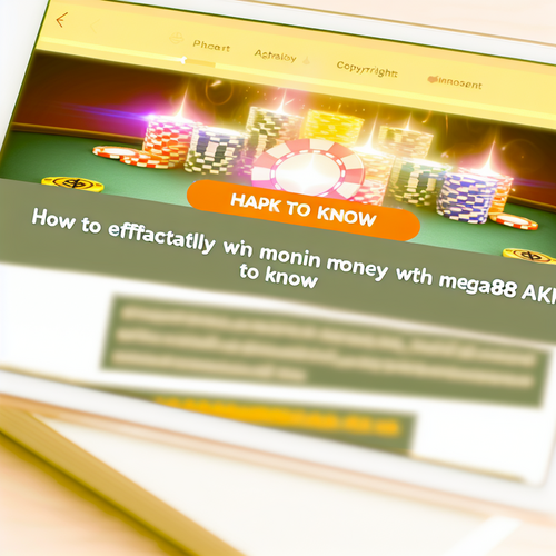 How to Effectively Win Money with Mega888 APK Tips to Know